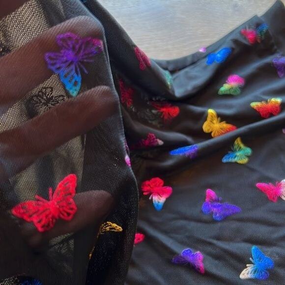 IHeartRaves BB Ur So Fly Mesh Oversized Tee in Black Multi - Picture 5 of 7